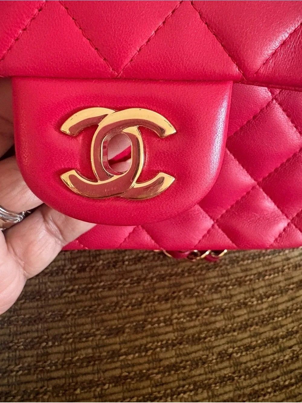 CHANEL Raspberry Pink Quilted Lambskin Classic Mini Flap